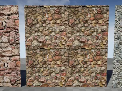UE Rock Masonry materials part 01 Low-poly 3D model