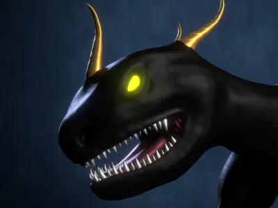 Dragonsnapper Raptor Creature Low-poly 3D model