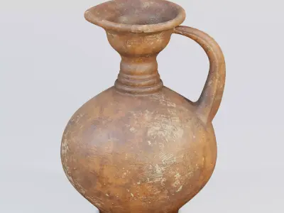 Ancient terracotta water jug 3D model