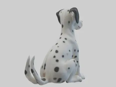 Sitting Dalmatian model Low-poly 3D model