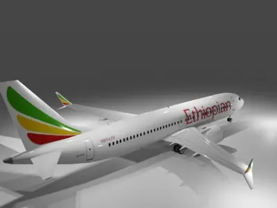 Ethiopian airlines Boeing 737 max 8 3d model Low-poly 3D model
