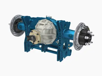 HCD Blue clear coat finish rear end Low-poly 3D model