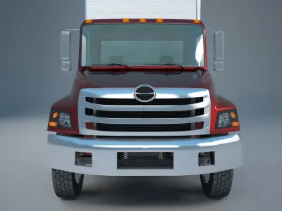 Hino Conventional 338 box truck 2014-2018 3D model