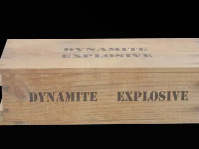 Dynamite Explosive Box Low-poly 3D model