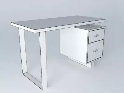 Desk With Drawers Free 3D model