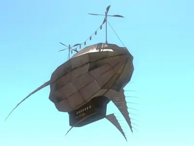 Fantasy Airship Low-poly 3D model