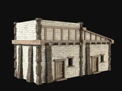 ANCIENT GREEK ROMAN STONE ROME HOUSE HUT BUILDING COLLECTION Low-poly 3D model