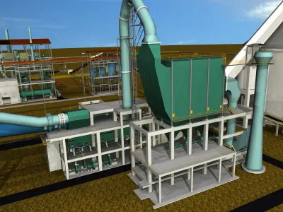 7-Cooler Electrostatic Precipitator Cement Plant Free 3D model