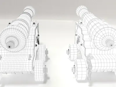 Old Cannon Low-poly 3D model