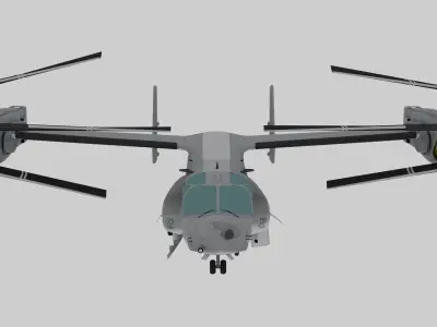 Bell Boeing V 22 Osprey Rigged Animated Tiltrotor Aircraft 3D model