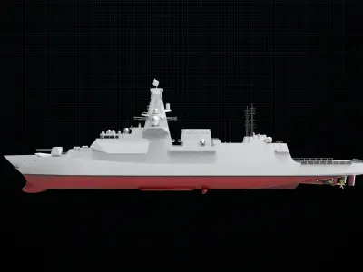 Frigate ship 3D model