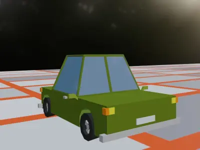 Low Poly Toon Type Cars Free low-poly 3D model