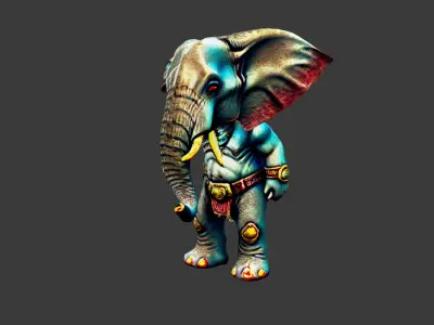 Elephantman Low-poly 3D model