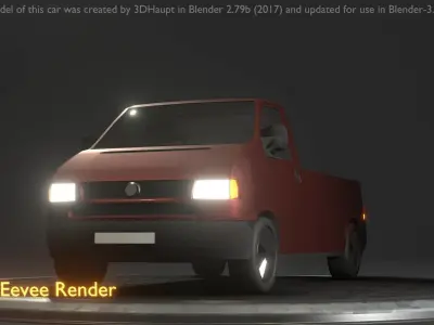 City Car 82 Commercial Pickup 3500 Type-C Brown Low-poly 3D model