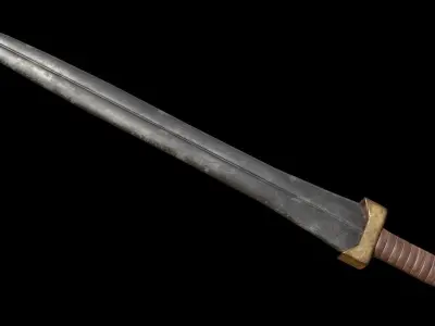 Greek Sword Xiphos 01 Low-poly 3D model