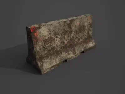 Concrete barrier Low-poly 3D model