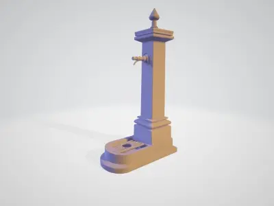 Old Fountain Low-poly 3D model