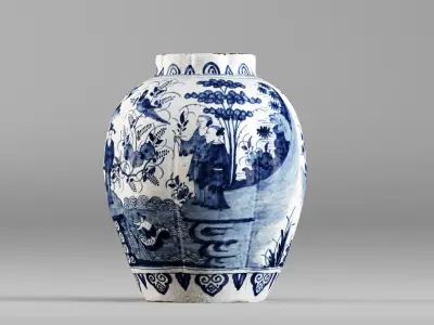 001592 3D-Scanned 17th-Century Chinese Faience Vase 3D model