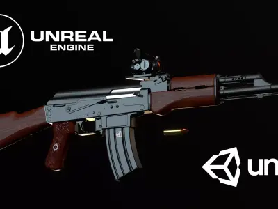 AK-50 ak - rifle Low-poly 3D model