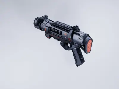 Stylized Sci-Fi Shotgun - Low Poly 3D Weapon Model Free 3D model
