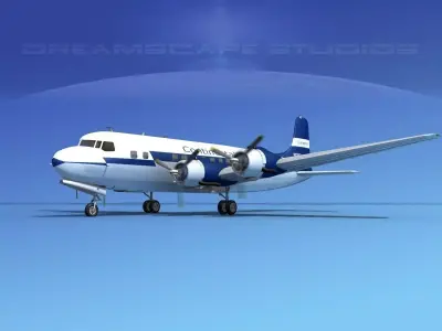 Douglas DC-6 Continental Airlines 3D model