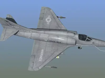 A4 Skyhawk US Marines 3D model