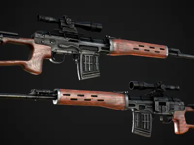 AAA Dragunov Game Ready PBR Low-poly 3D model