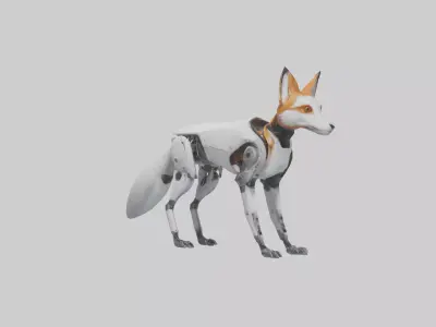Robot version of a fox model Low-poly 3D model