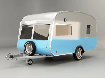 Classic Vintage Camping Caravan 3D model