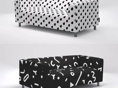 Klippan sofa with Artefly covers Free 3D model