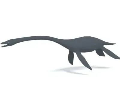 Low Poly Cartoon Plesiosaurus Dinosaur Low-poly 3D model