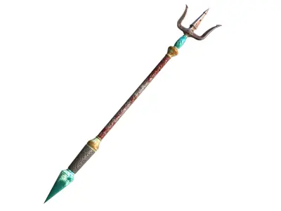 Trident of Poseidon Low-poly 3D model