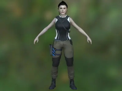 Angelina Jolie as Lara Croft Low-poly 3D model