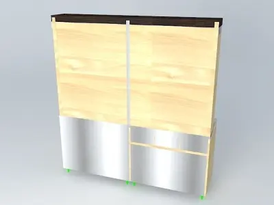 kit-126 Counter Total Wall Free 3D model