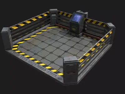 3D Lowpoly - SCIFI LIFT ELEVATOR Low-poly 3D model