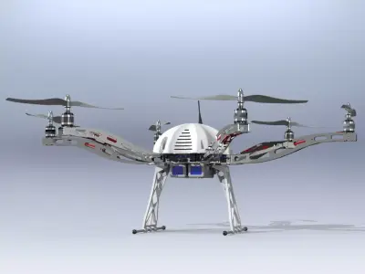 Hexacopter Aluminum 3D model