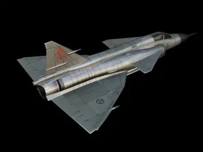 Saab 37 Viggen Low-poly 3D model