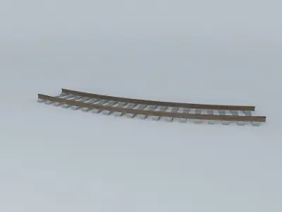 Eco Rail Track Short Curve Concrete Sleepers Free 3D model