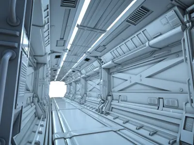 Sci Fi Corridor Interior Spaceship Part 3D Model 3D model