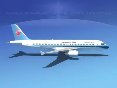 Airbus A320 LP China Southern Low-poly 3D model