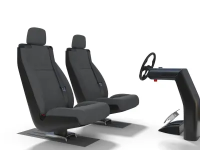 Vehicle Control Panel and Seat 3D model
