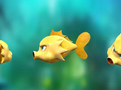 3DRT - Shooter Fish Low-poly 3D model