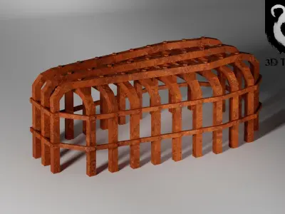 Metal tomb Low-poly 3D model