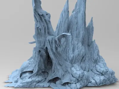 Medieval Hollow Tree 1 Rocks 3D model