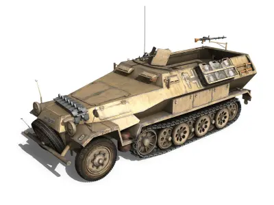 SD KFZ 251 7 - Ausf B - Hanomag Halftruck - 2PD 3D model