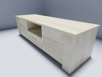 Wooden Tv Stand 3d model Free 3D model