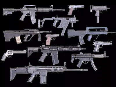 WEAPONS PACK LOW-POLY PBR Low-poly 3D model