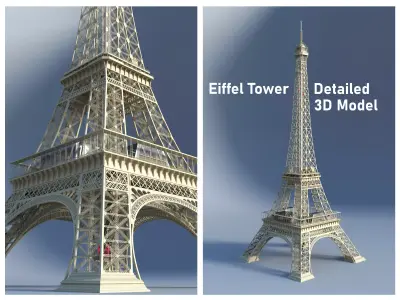 Eiffel Tower Paris Detailed Model 3D model