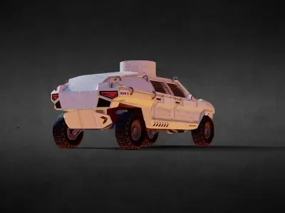 Military Suv Gameready Low-poly 3D model