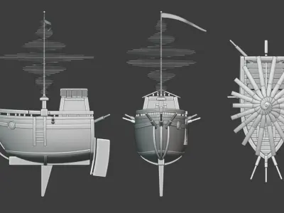 Stylized Boat 3D model